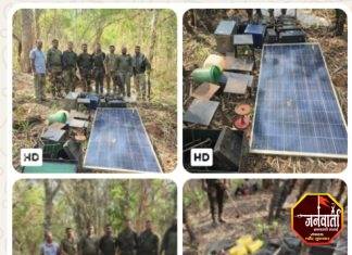 माओवाद्यांचा शस्त्रनिर्मिती कारखाना उद्ध्वस्त ; माओवाद्यांनी पुरुन ठेवलेले साहित्य गडचिरोली पोलीसांकडून नष्ट